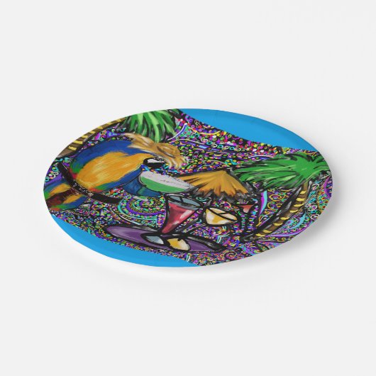 Beach Party Parrot Papieren Bordje (Gekanteld)