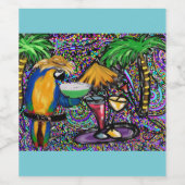 Beach Party Parrot Wijn Etiket (Enkel label)