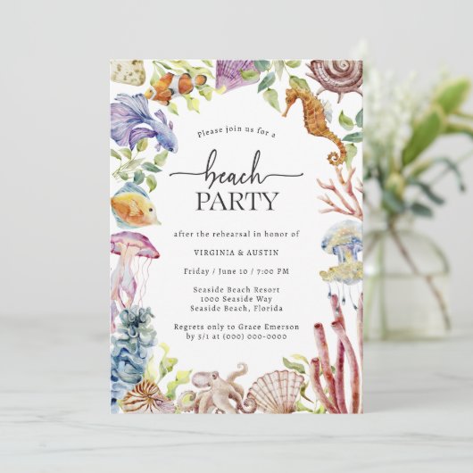 Beach Party repetition Kaart (Staand voorkant)