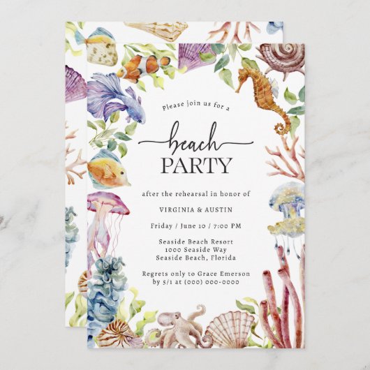 Beach Party repetition Kaart (Voorkant / Achterkant)