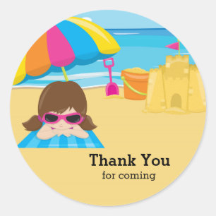 Beach party ronde sticker