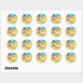 Beach party ronde sticker (Vel)