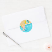 Beach party ronde sticker (Envelop)
