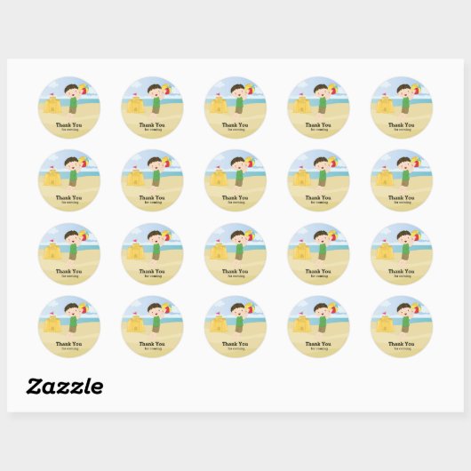 Beach Party Ronde Sticker (Vel)
