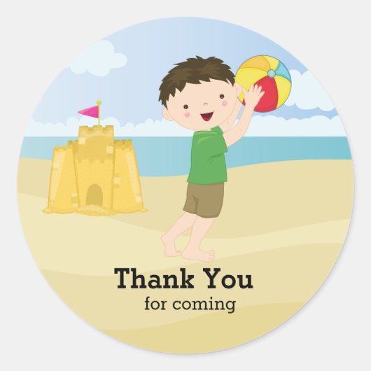 Beach Party Ronde Sticker (Voorkant)