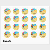 Beach party ronde sticker (Vel)