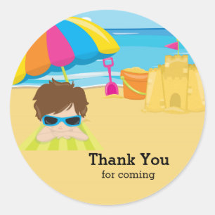 Beach party ronde sticker