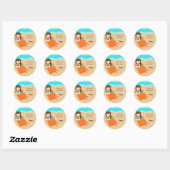 Beach Party Ronde Sticker (Vel)