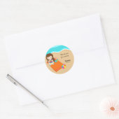 Beach Party Ronde Sticker (Envelop)
