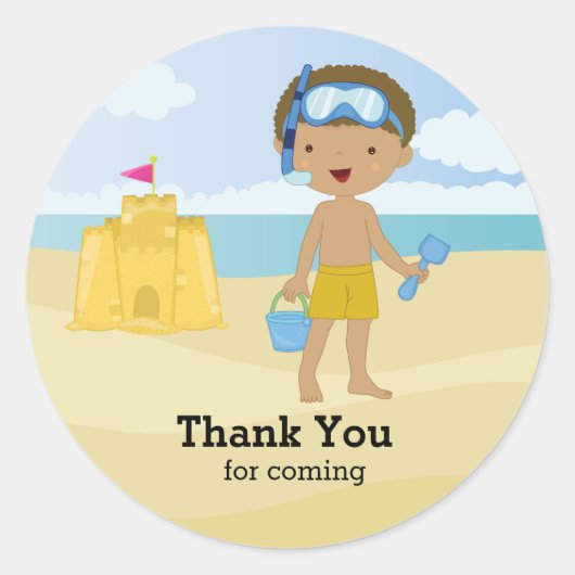 Beach Party Ronde Sticker (Voorkant)