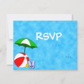 Beach Party RSVP Editable Response Kaarten (Voorkant)
