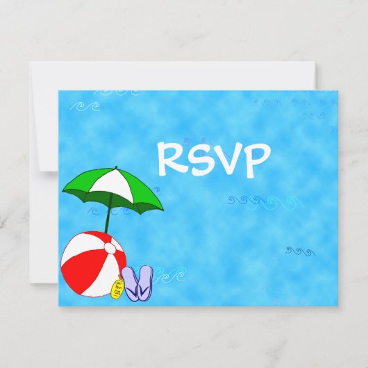 Beach Party RSVP Editable Response Kaarten (Voorkant)