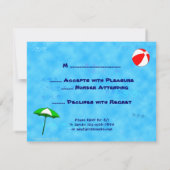 Beach Party RSVP Editable Response Kaarten (Achterkant)
