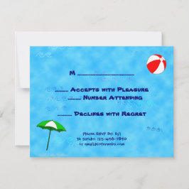 Beach Party RSVP Editable Response Kaarten