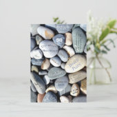 Beach Party Rustic Pebbles Stylish 50th Birthday Save The Date (Staand voorkant)