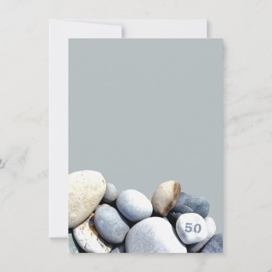 Beach Party Rustic Pebbles Stylish 50th Birthday Save The Date (Achterkant)