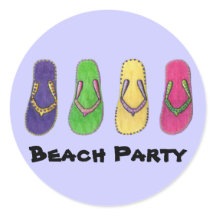 Beach Party Sandalen Stickers