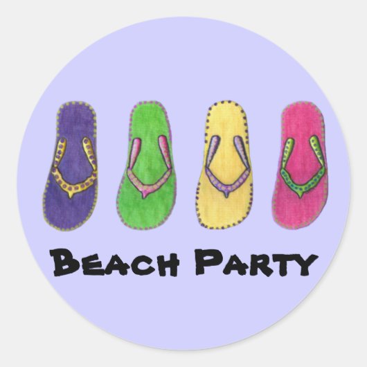 Beach Party Sandalen Stickers (Voorkant)