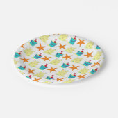 Beach Party Sandcastle Starfish Sand Bucket Papieren Bordje (Gekanteld)