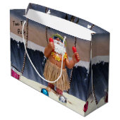 Beach Party Santa Claus - Grote Cadeautas (Achterkant Gekanteld)