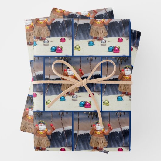 Beach Party Santa Claus- Kerst inpakpapier (In situ)