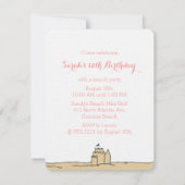 Beach Party Speelgoed Verjaardagsfeest Uitnodiging (Achterkant)