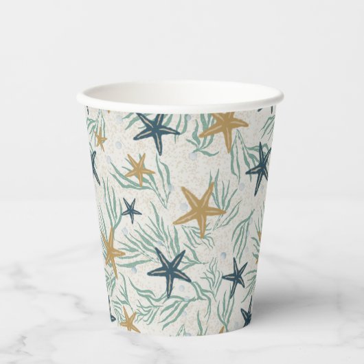 Beach Party Starfish Paper Cups: 8 oz Paper Cup Papieren Bekers (Voorkant)