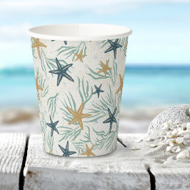 Beach Party Starfish Paper Cups: 8 oz Paper Cup Papieren Bekers