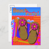 Beach Party Summer Fun Invitation Briefkaart (Voorkant / Achterkant)