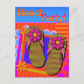 Beach Party Summer Fun Invitation Briefkaart (Voorkant)