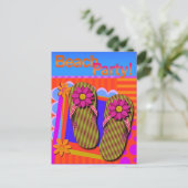 Beach Party Summer Fun Invitation Briefkaart (Staand voorkant)