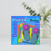 Beach Party - Summer Fun Teenslippers Kaart (Staand voorkant)