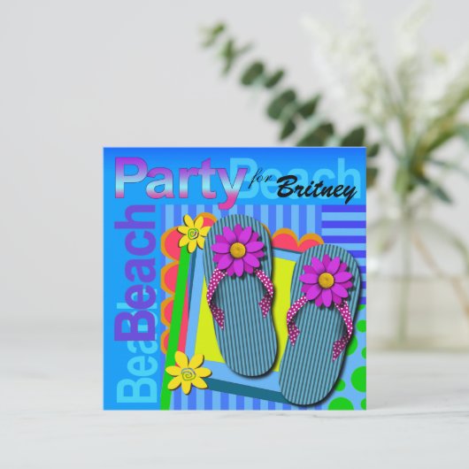 Beach Party - Summer Fun Teenslippers Kaart (Staand voorkant)