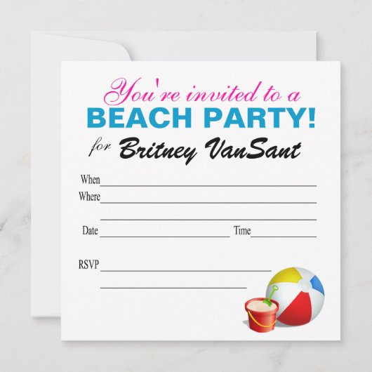 Beach Party - Summer Fun Teenslippers Kaart (Achterkant)