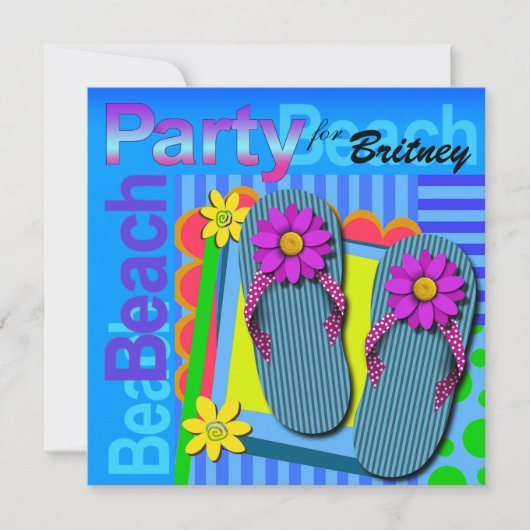 Beach Party - Summer Fun Teenslippers Kaart (Voorkant)