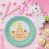 Beach Party Summer Sand castle Birthday Papieren Bordje (Feest)