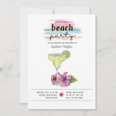 Beach Party Sunset Margarita en Hibiscus Birthday Kaart (Voorkant)