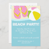 Beach Party-Teenslippers Kaart (Voorkant / Achterkant)