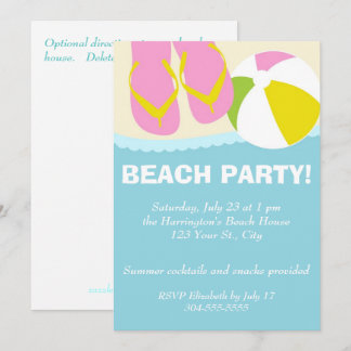 Beach Party-Teenslippers Kaart