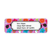 Beach Party Teenslippers Sunglazen Beachball Paars Etiket (Voorkant)