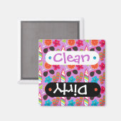 Beach Party Teenslippers Sunglazen Beachball Paars Magneet (Voorkant / Achterkant)