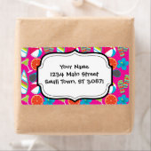 Beach Party Teenslippers Zonnebrillen Kogelroze Etiket (Insitu)