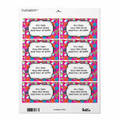 Beach Party Teenslippers Zonnebrillen Kogelroze Etiket (Full Sheet)