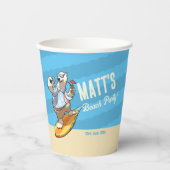 Beach Party Toevoegen Jouw naam Cool Surfen Polar Papieren Bekers (Voorkant)