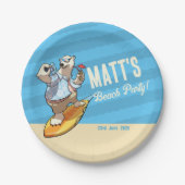 Beach Party Toevoegen Jouw naam Cool Surfen Polar  Papieren Bordje (Voorkant)