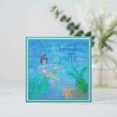 Beach Party Tropical Mermaid Personalized Kaart (Staand voorkant)