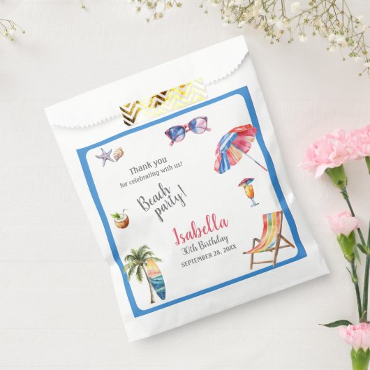 Beach Party Tropical Summer Bedankzakje (Gezegeld)