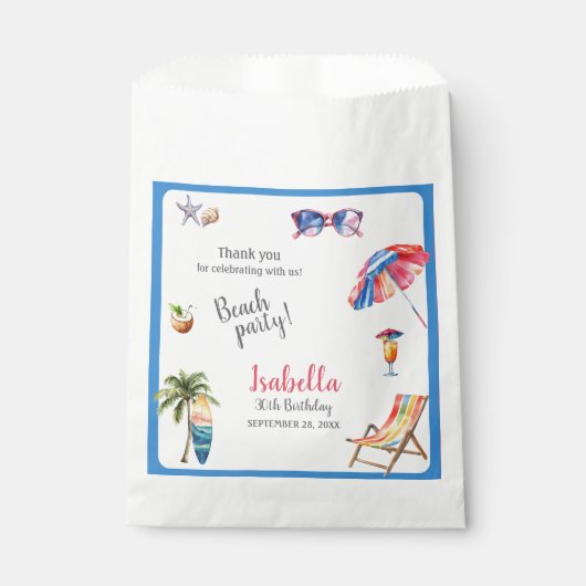 Beach Party Tropical Summer Bedankzakje (Voorkant)