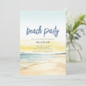 Beach Party Uitnodiging Sjabloon (Staand voorkant)