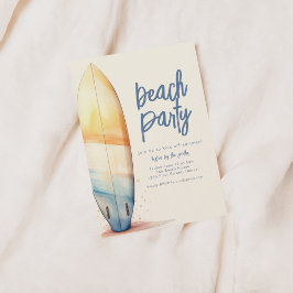 Beach Party Uitnodiging Sjabloon met Surven Board